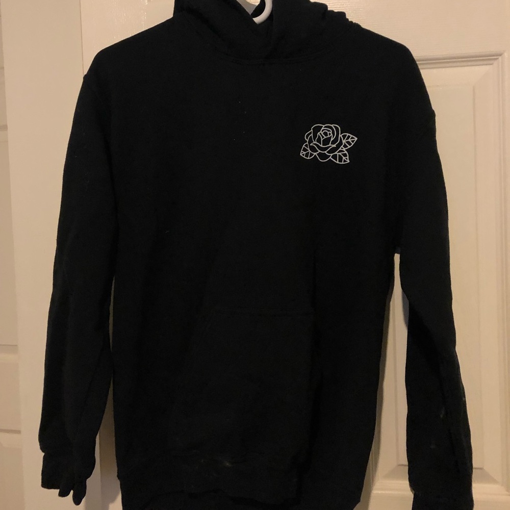 LaurDiy Merch- Black Hoodie w/ Flower & DIY SQUAD